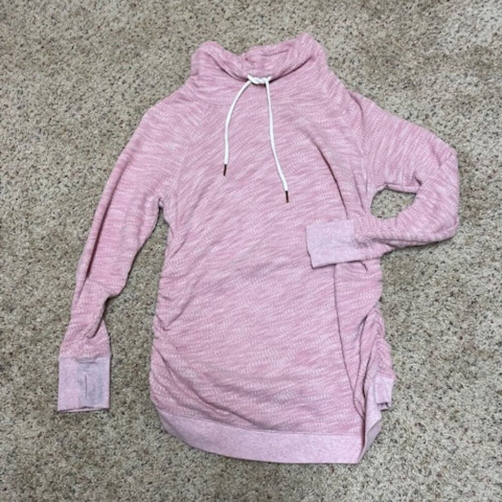 Isabel Maternity Pink Cowl Neck Sweater - M